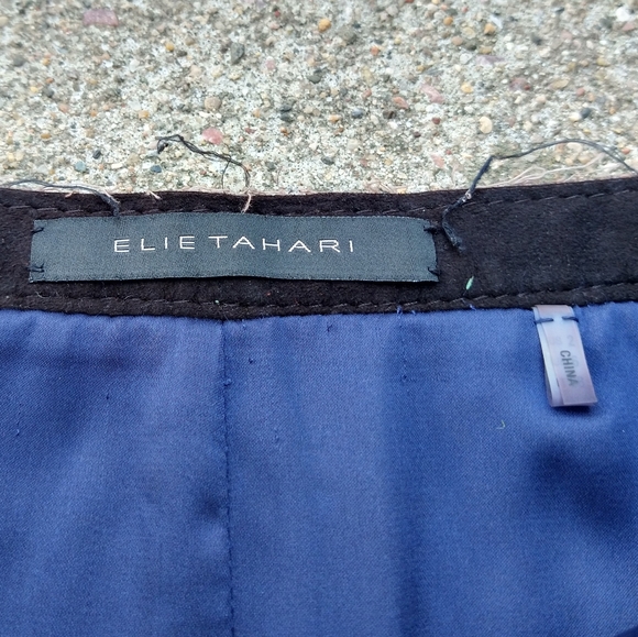 ELIE TAHARI chocolate brown suede pencil skirt XS - Picture 8 of 8